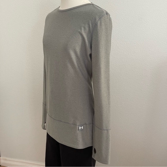 Under Armour Women's Large Fitted All Season Gear Gray Long Sleeve Pullover Top - Picture 12 of 16